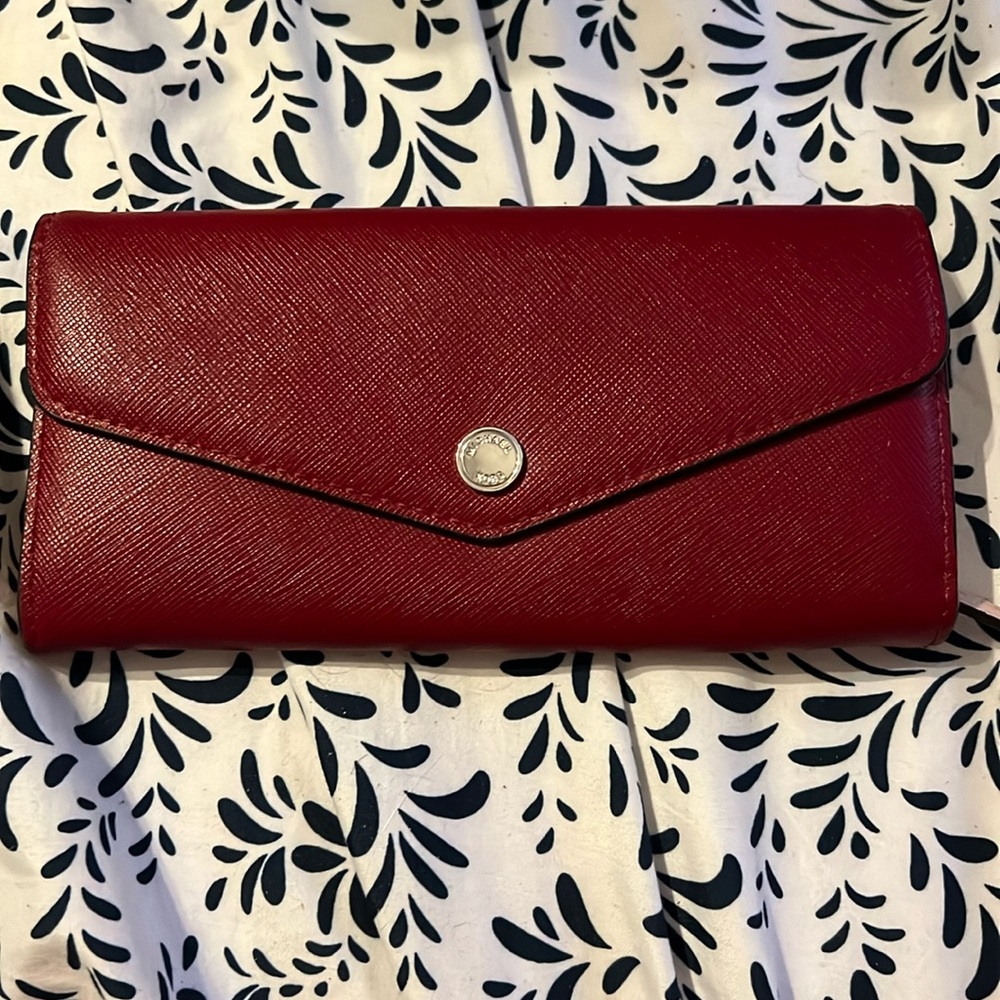 Michael Kors red long wallet